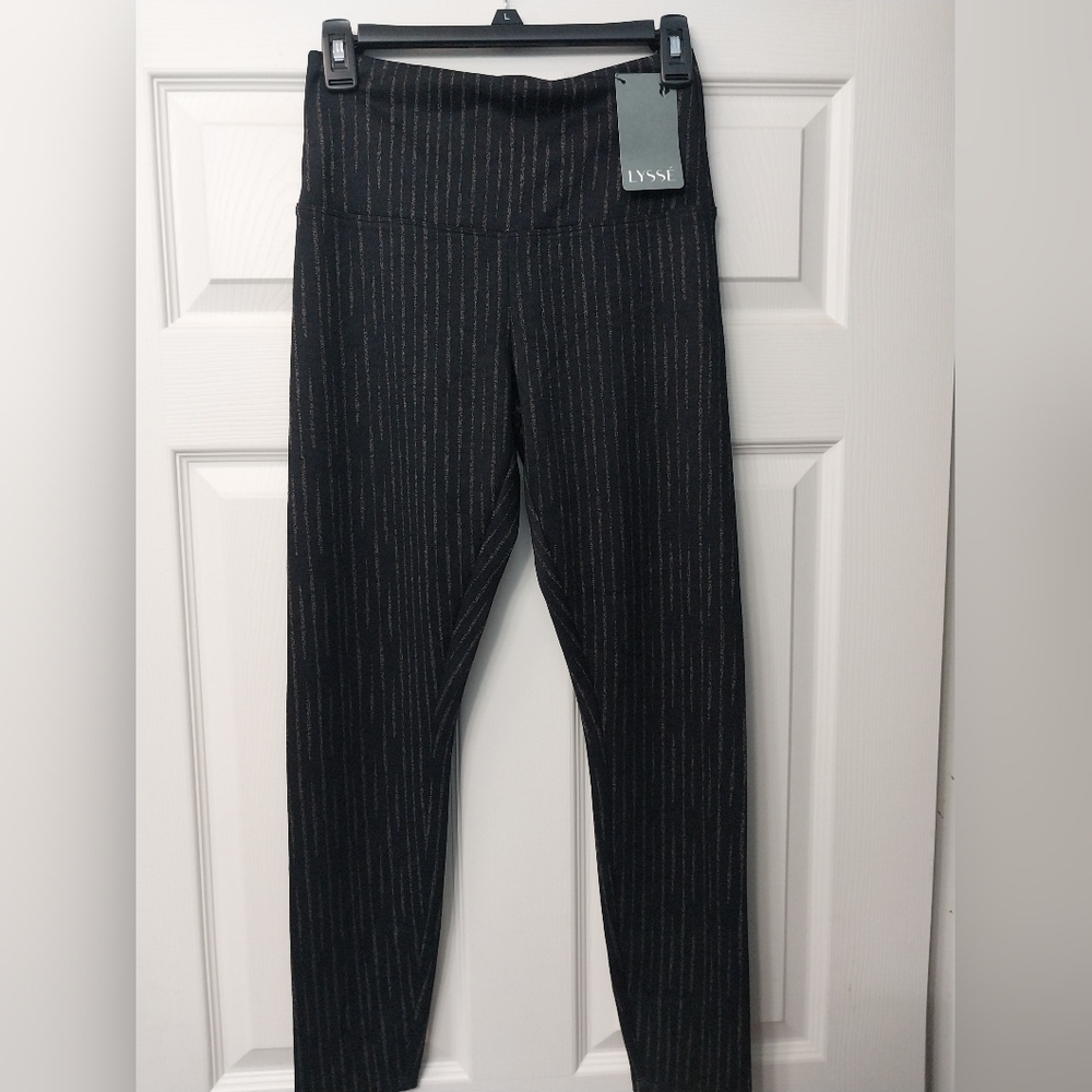 NWT Lysse size small black jacquard leggings